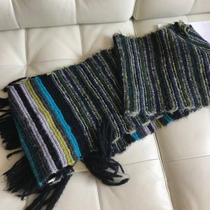 Large cozy knit free people multicolored scarf